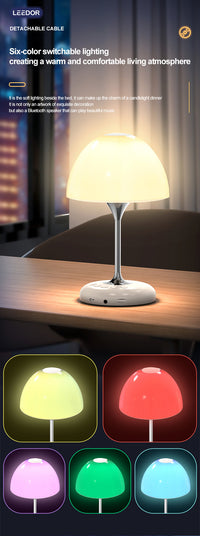 LEEDOR FM Remote Control Desk Lamp Wireless Speaker - 5W / Bluetooth / White