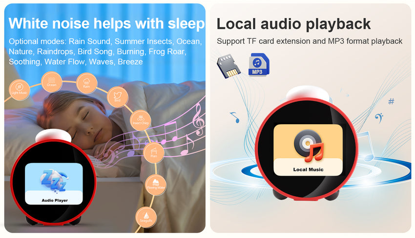 Leedor AI Clock Red - Voice Activated Ai Clock