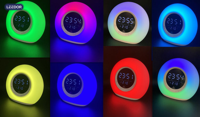 LEEDOR Wireless Speaker With Digital Clock - Bluetooth / 2400mAh - White