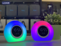 LEEDOR Wireless Speaker With Digital Clock - Bluetooth / 2400mAh - White