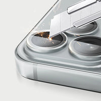 MOCOLL 360° Camera Lens Protector for iPhone 17 Pro Max | Tempered Glass with Metal Frame - Silver Color