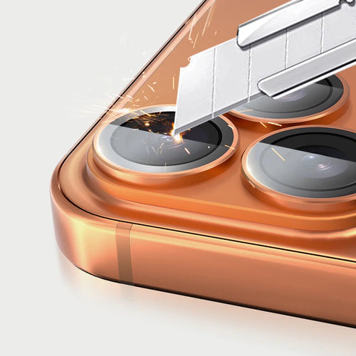 MOCOLL 360° Camera Lens Protector for iPhone 17 Pro Max | Tempered Glass with Metal Frame - Orange Color