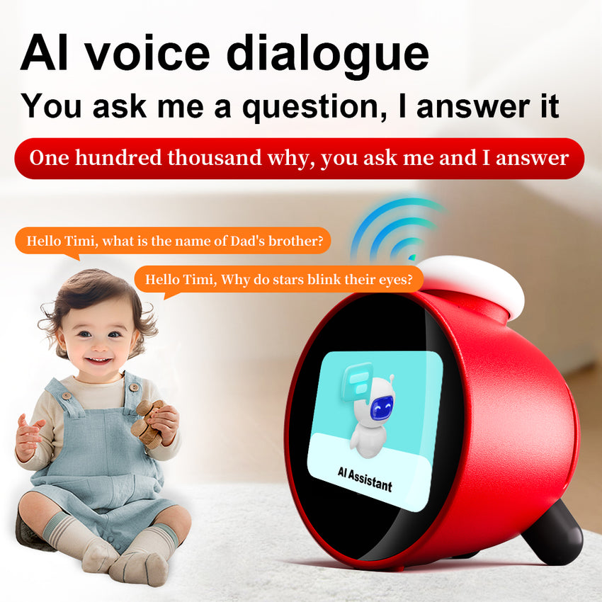 Leedor AI Clock Red - Voice Activated Ai Clock