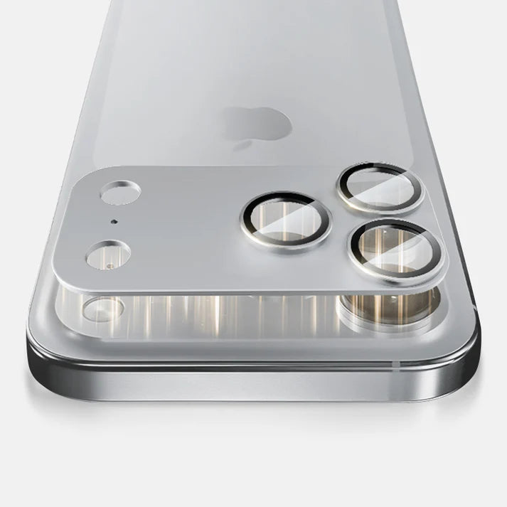 MOCOLL 360° Camera Lens Protector for iPhone 17 Pro | Tempered Glass with Metal Frame - Silver Color