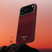 Mocoll iPhone 17 Pro Max: Kevlar Magnetic Case with Floral Cascade Design - Red