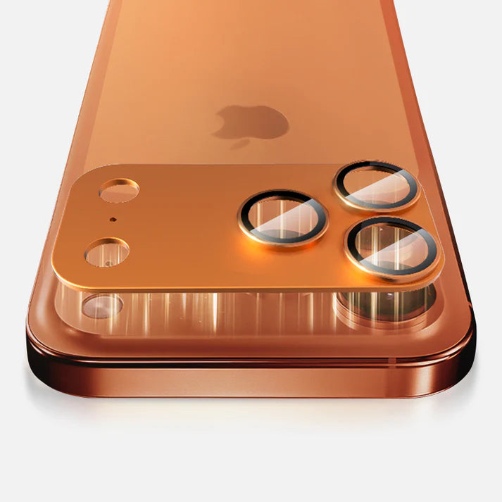 MOCOLL 360° Camera Lens Protector for iPhone 17 Pro | Tempered Glass with Metal Frame - Orange Color