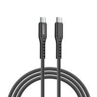 LEEDOR Nylon 3A Fast Charge USB-C to USB-C Data Cable - 1.2M / 60W / Black / PURPLE