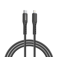 LEEDOR Nylon 3A Fast Charge USB-C to Lightning Data Cable - 1.2M / 27W / Purple / Black