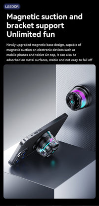 LEEDOR Magnetic Mobile Phone Stand Mini Speaker - 5W / Bluetooth / Black