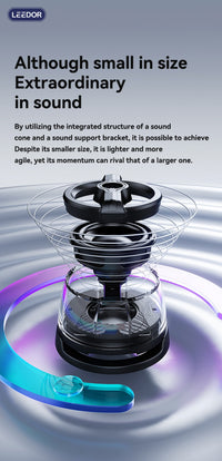 LEEDOR Magnetic Mobile Phone Stand Mini Speaker - 5W / Bluetooth / Black