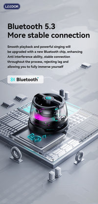 LEEDOR Magnetic Mobile Phone Stand Mini Speaker - 5W / Bluetooth / Black