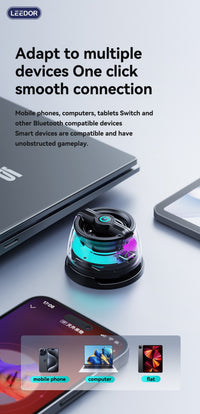 LEEDOR Magnetic Mobile Phone Stand Mini Speaker - 5W / Bluetooth / Black