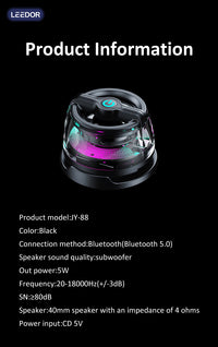 LEEDOR Magnetic Mobile Phone Stand Mini Speaker - 5W / Bluetooth / Black
