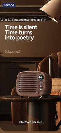 LEEDOR Mini Wood Wireless Speaker - 5W / Bluetooth / Black / Brown