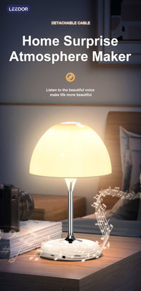 LEEDOR FM Remote Control Desk Lamp Wireless Speaker - 5W / Bluetooth / White