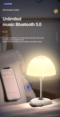 LEEDOR FM Remote Control Desk Lamp Wireless Speaker - 5W / Bluetooth / White