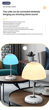 LEEDOR FM Remote Control Desk Lamp Wireless Speaker - 5W / Bluetooth / White