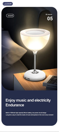 LEEDOR Desk Lamp Subwoofer Wireless Speaker - 5W / Bluetooth / White