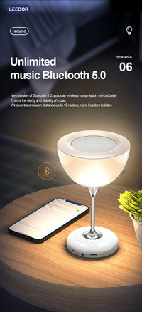 LEEDOR Desk Lamp Subwoofer Wireless Speaker - 5W / Bluetooth / White