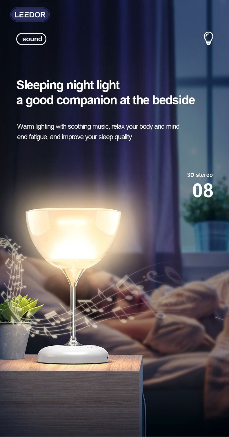 LEEDOR Desk Lamp Subwoofer Wireless Speaker - 5W / Bluetooth / White