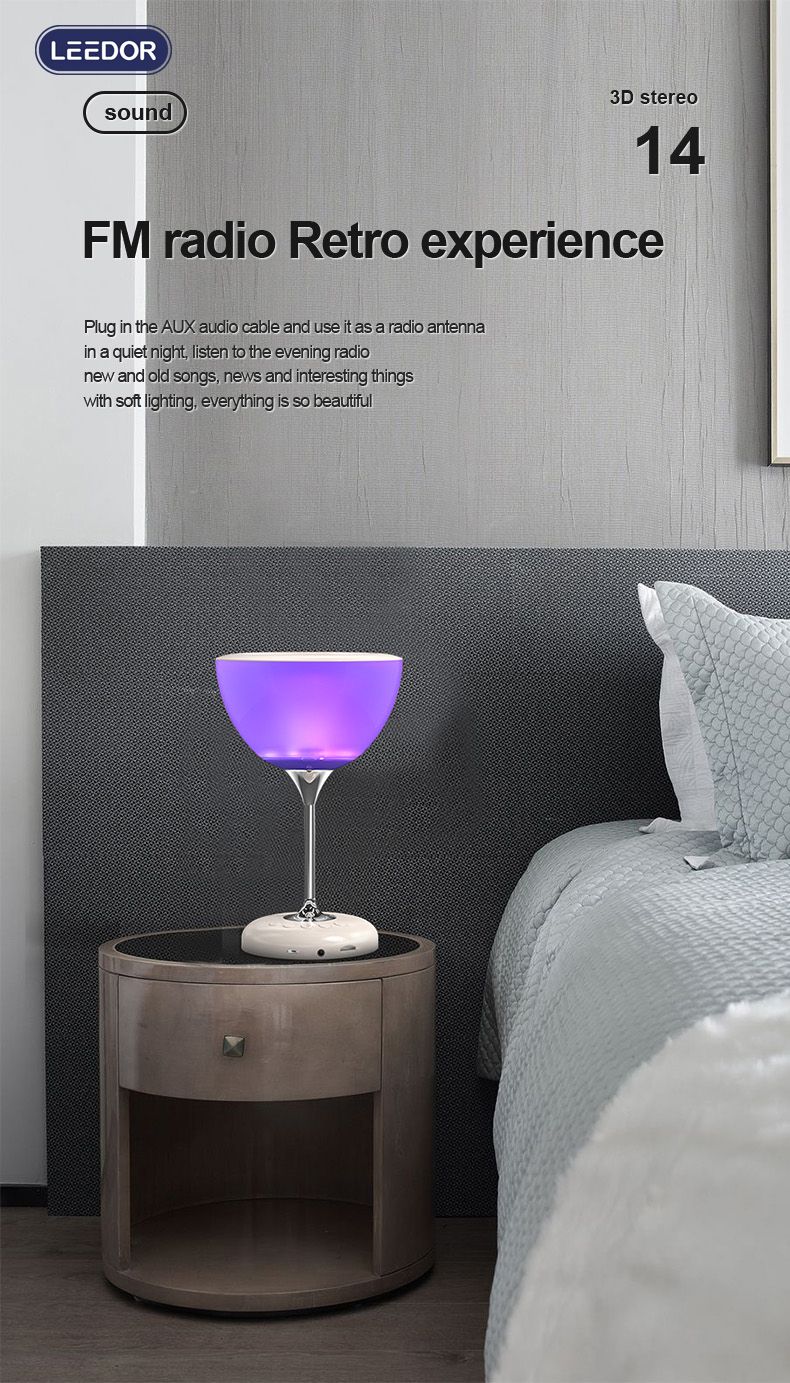 LEEDOR Desk Lamp Subwoofer Wireless Speaker - 5W / Bluetooth / White