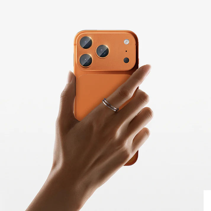 MOCOLL 360° Camera Lens Protector for iPhone 17 Pro Max | Tempered Glass with Metal Frame - Orange Color