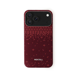 Mocoll iPhone 17 Pro: Kevlar Magnetic Case with Floral Cascade Design - Red
