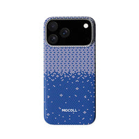 Mocoll iPhone 17 Pro: Kevlar Magnetic Case with Floral Cascade Design - Blue