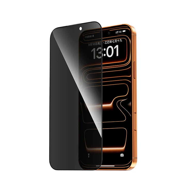 Mocoll for iPhone 17 Pro Max Screen Protector, 2.5D Full Cover Privacy Tempered Glass - Black