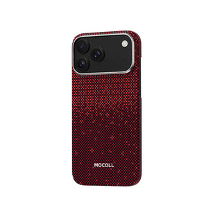 Mocoll iPhone 17 Pro: Kevlar Magnetic Case with Floral Cascade Design - Red